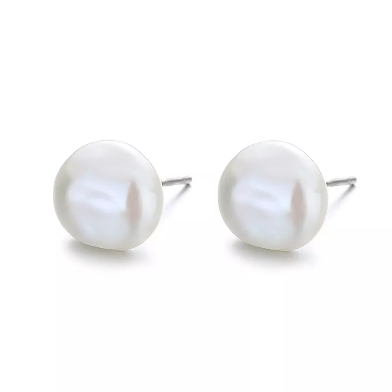 (imagen para) Estilo Pandora Barroco Pendientes de Estudio de Perlas - BSE604 - Ver 2