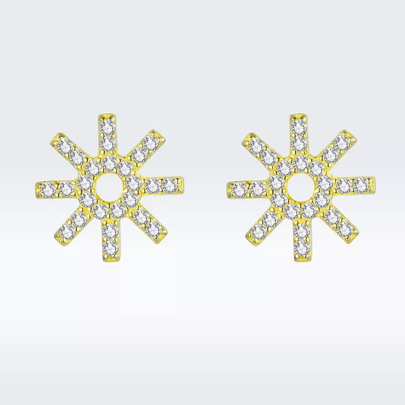 (imagen para) Estilo Pandora Pendientes de Estrella - BSE257 - Ver 2