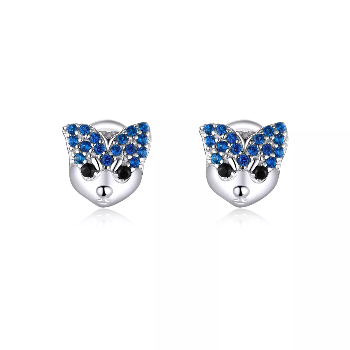 estos aretes de perno estilo pandora con diseño de husky bse356