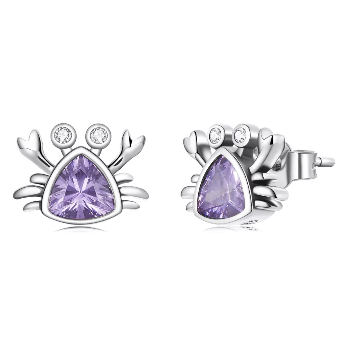 estos aretes tipo pandora en forma de cangrejo miniatura bse572