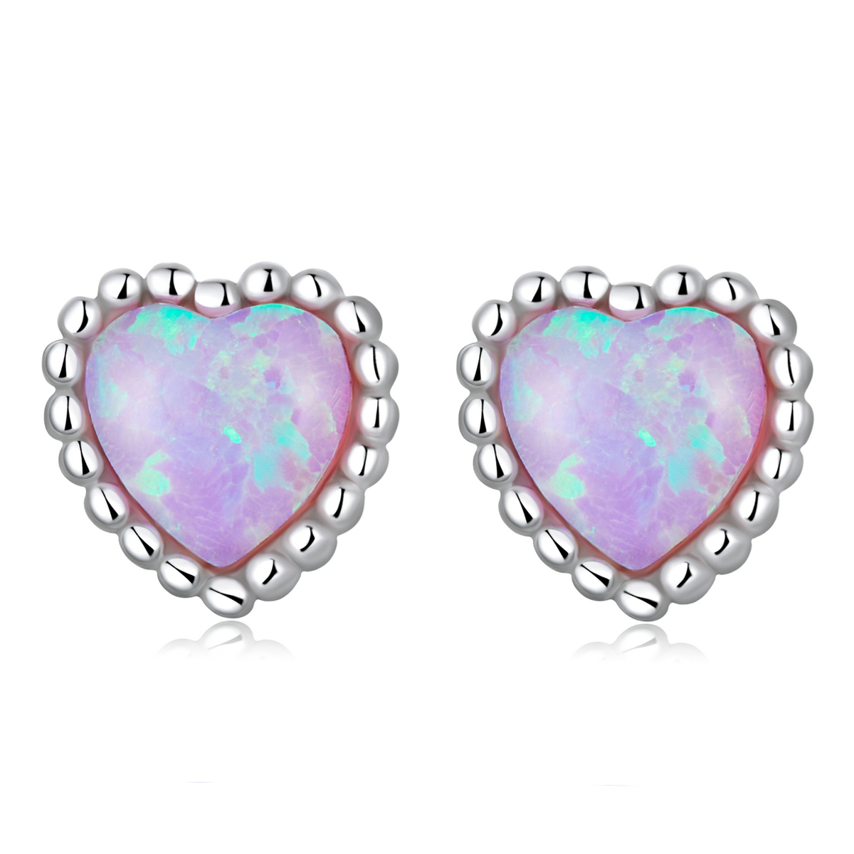 estos son los aretes de perno pandora style opal love sce1383