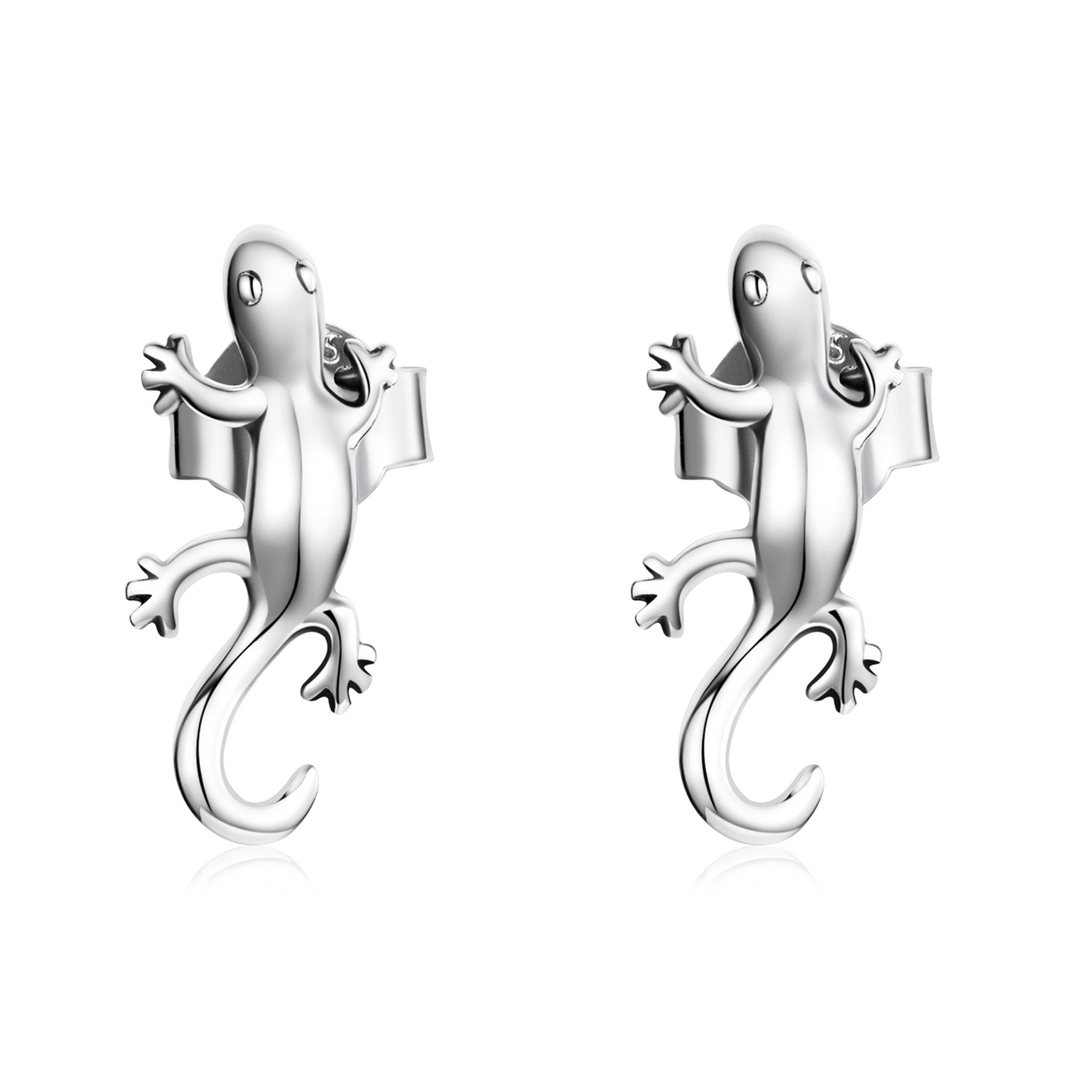 pendientes de botón creativos estilo pandora con forma de gecko sce1292