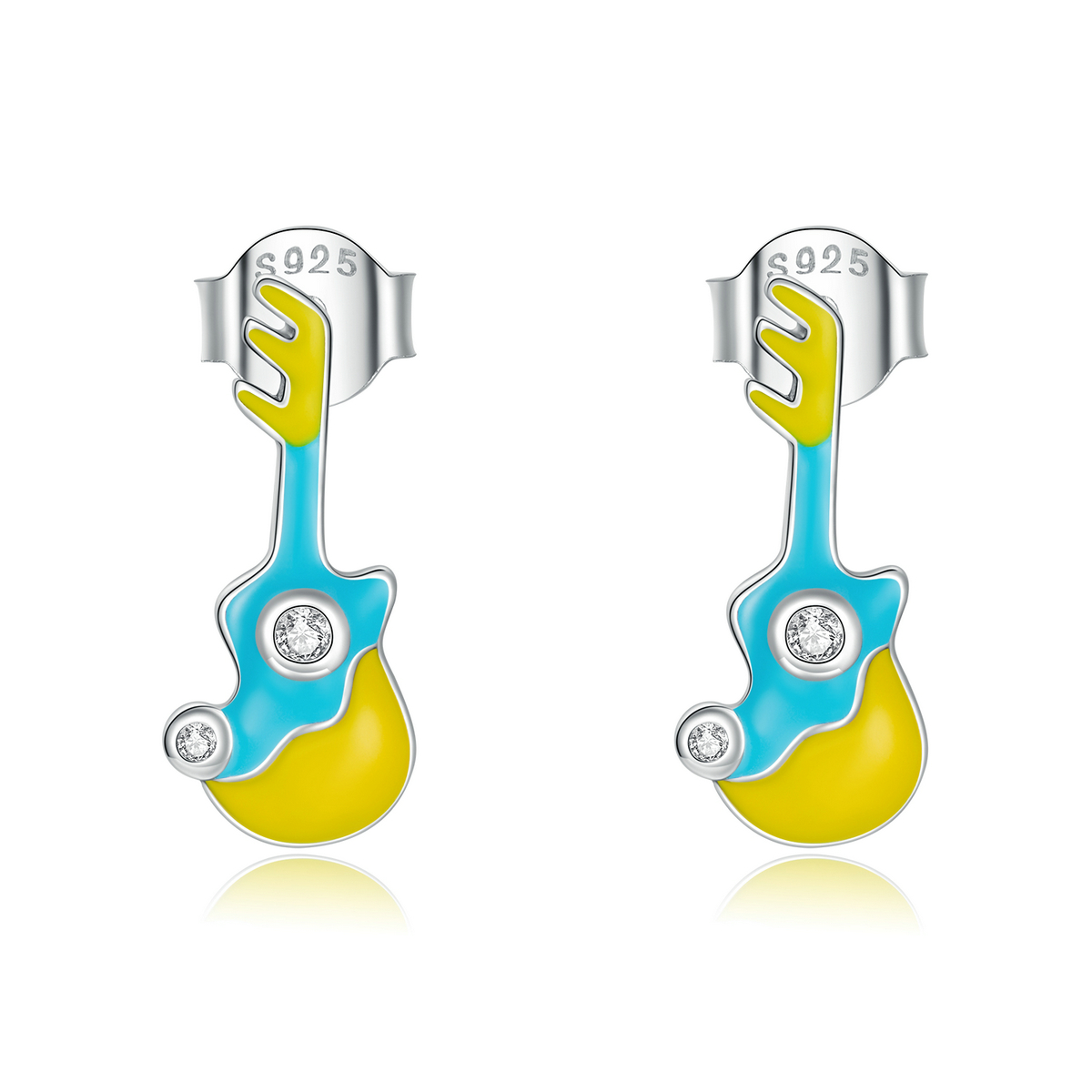 pendientes de estilo pandora en forma de mini guitarra sce1217