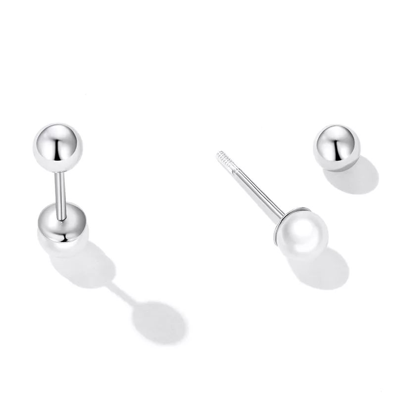 (imagen para) Pendientes de perlas estilo Pandora - BSE630-AL - Ver 3