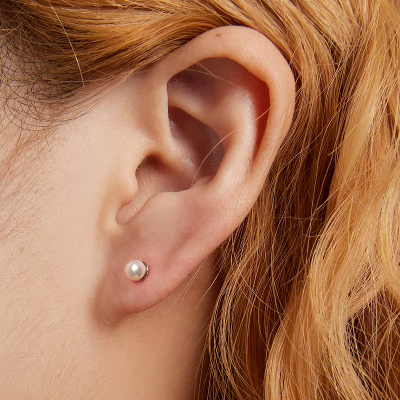 (imagen para) Pendientes de perlas estilo Pandora - BSE630-AL - Ver 5