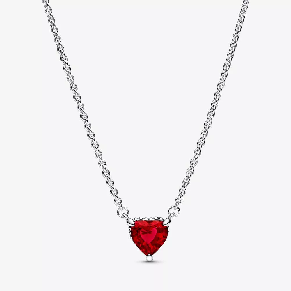 collar collier con colgante de corazón halo brillante pandora 392542c01
