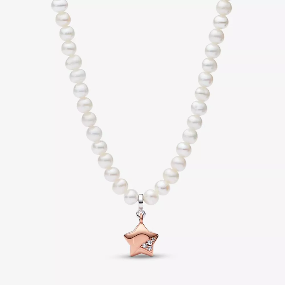 collar pandora en oro rosa con estrella de la suerte 382489c01 45