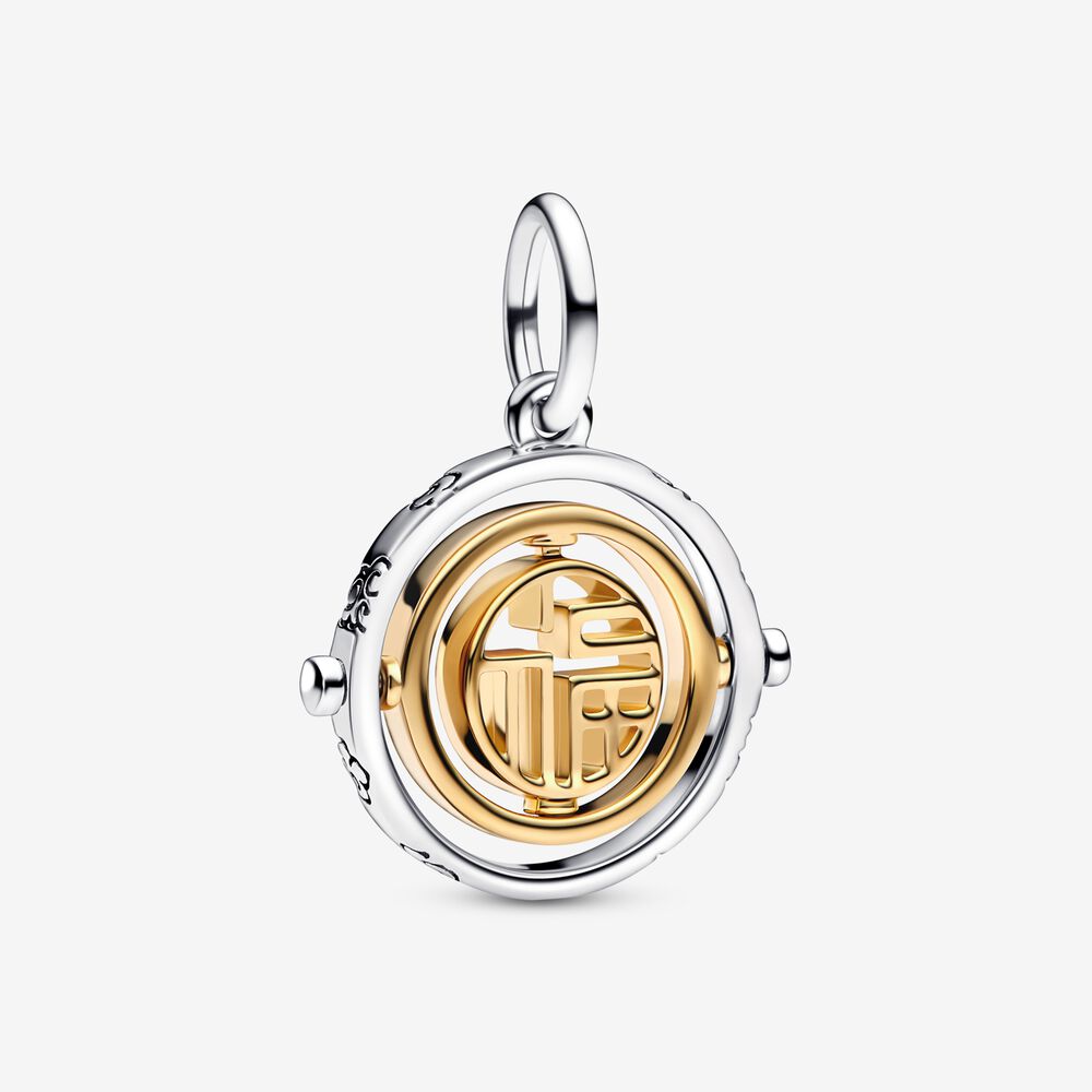 pandora charm colgante giratorio de dos tonos fu 762536c00