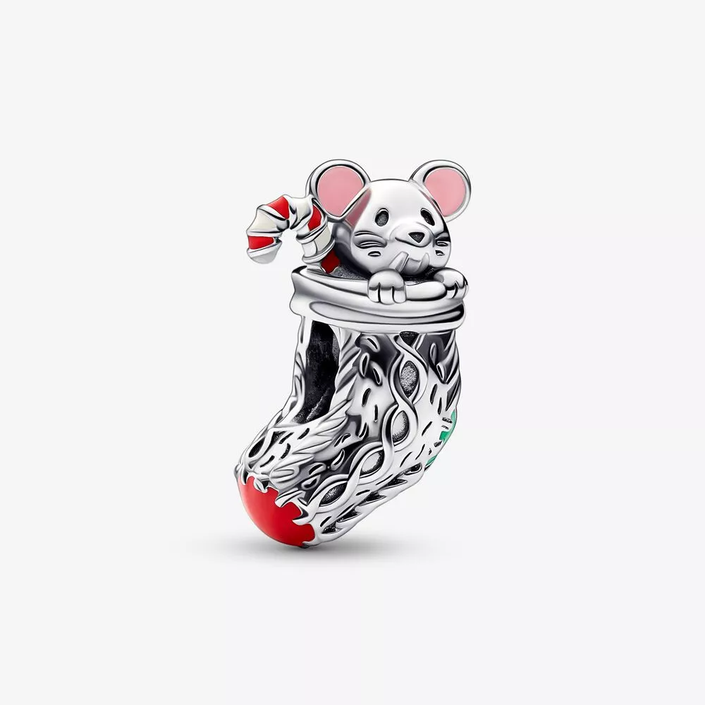 pandora charm festivo de ratón y calcetín 792366c01