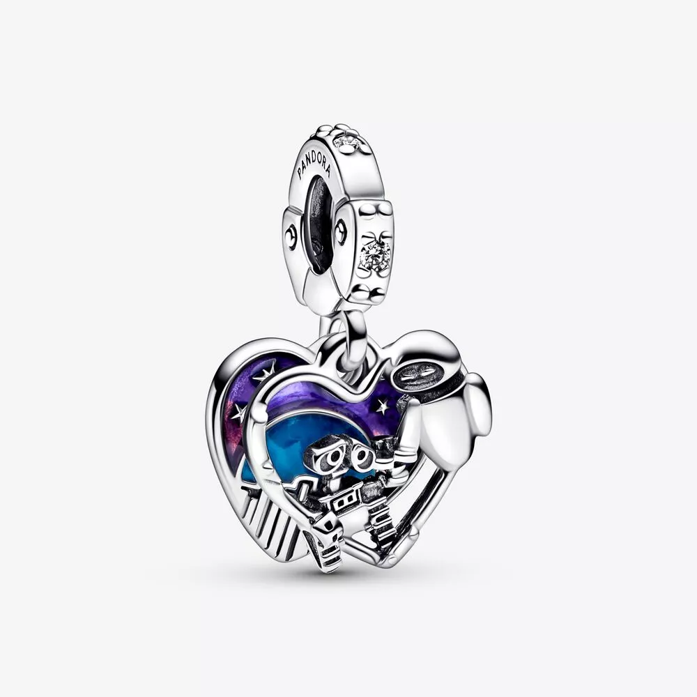 pandora disney pixar wall e y eve charm colgante que brilla en la oscuridad 792518c01