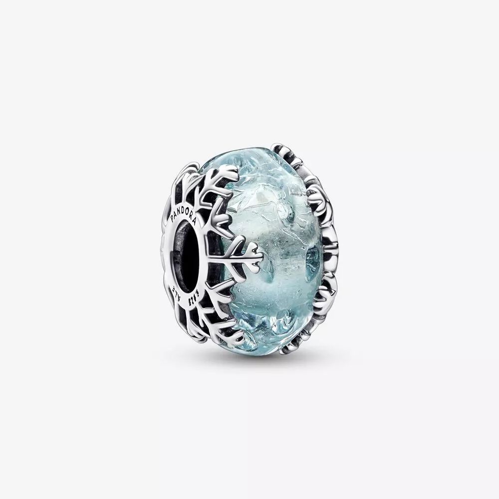 pandora encanto de murano de copo de nieve azul invernal 792377c00