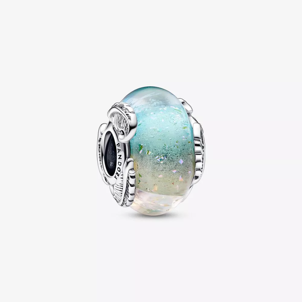 pandora encanto de pluma curvada y vidrio murano multicolor 792577c00