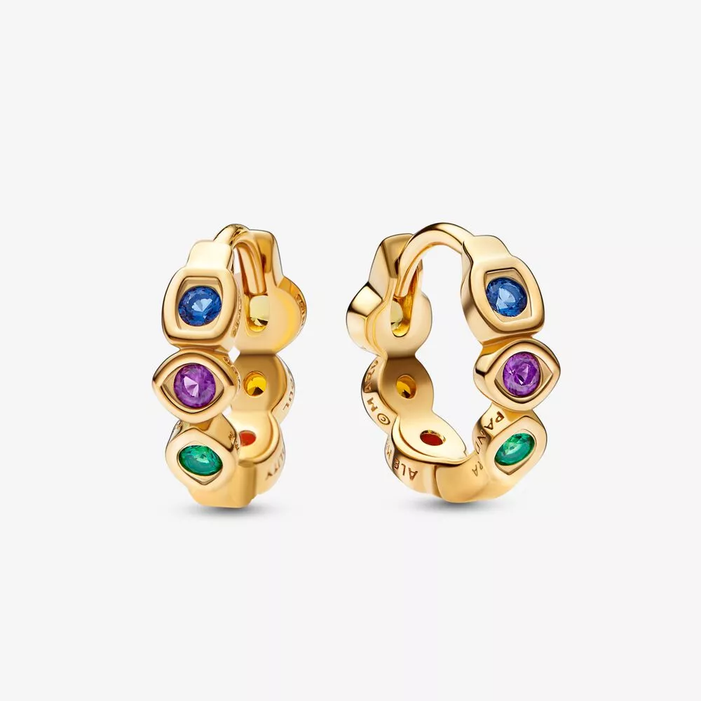 pandora marvel los vengadores aretes de aro con las gemas del infinito 262567c01