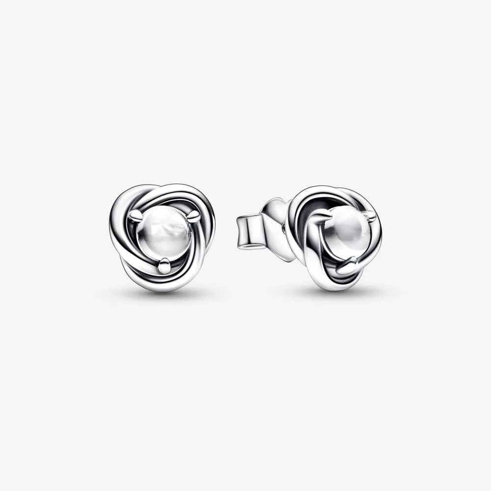 pandora pendientes con forma de círculo de eternidad con piedra natal de abril 292335c01