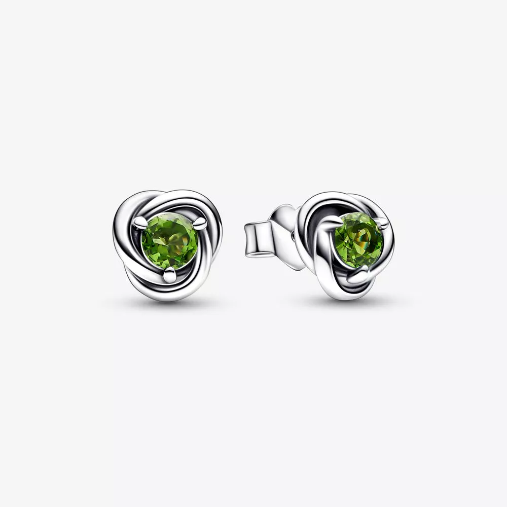pandora pendientes con forma de círculo de eternidad con piedra natal de agosto 292334c03
