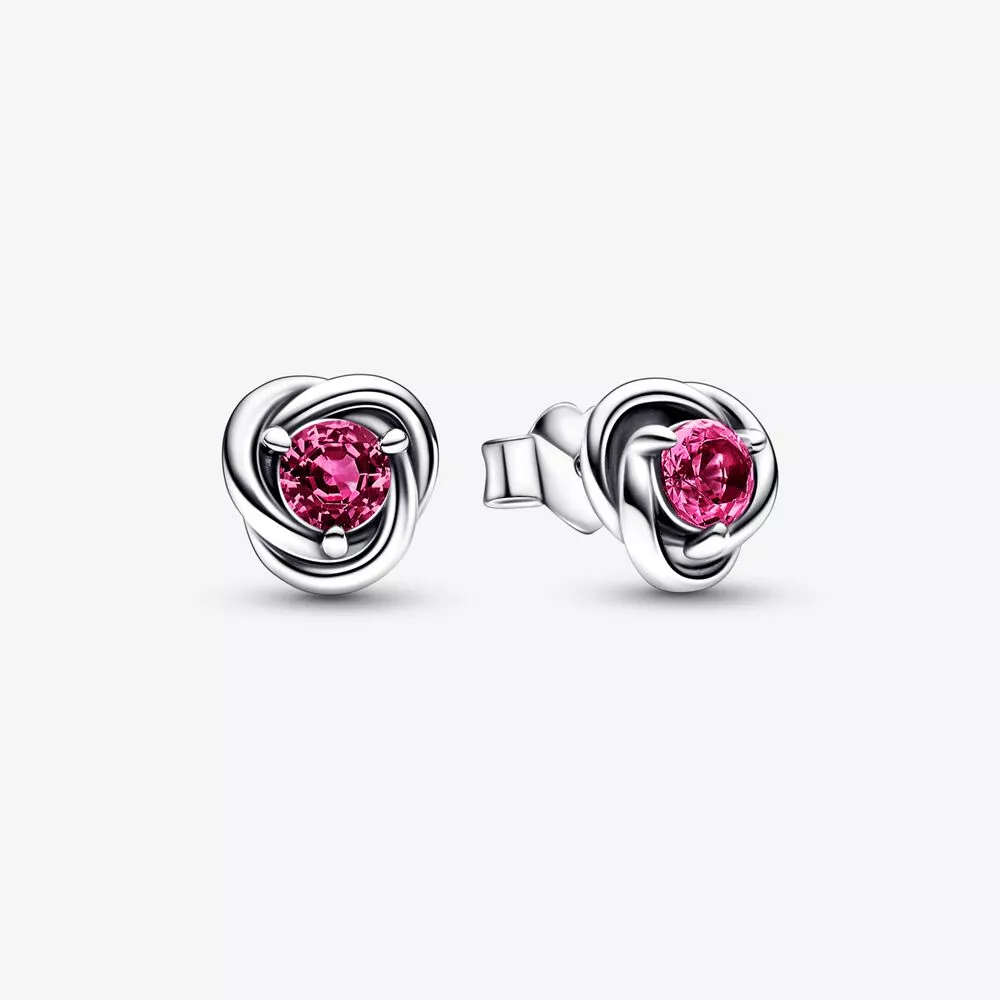 pendientes de botón pandora de octubre círculo de eternidad color rosa 292334c05