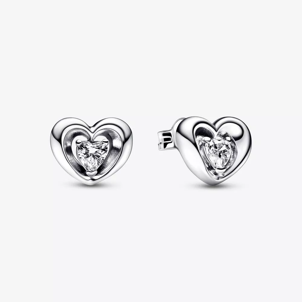 pendientes de botón pandora radiant heart floating stone 292500c01