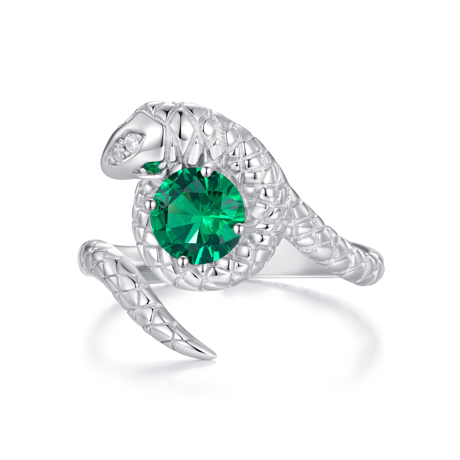 anillo abierto de estilo pandora con forma de serpiente bsr441