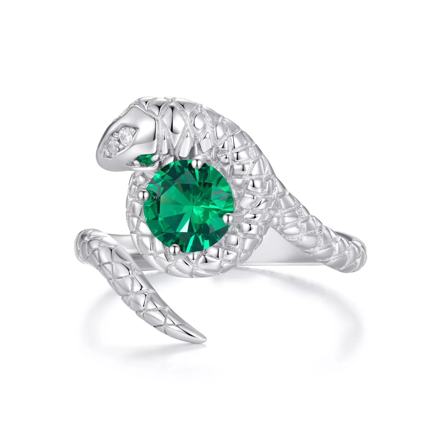anillo abierto de estilo pandora con forma de serpiente bsr441