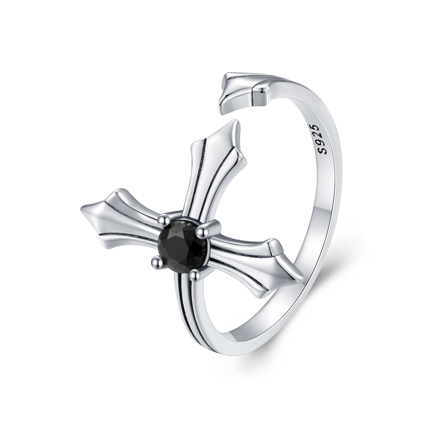 anillo abierto estilo pandora con cruz scr939