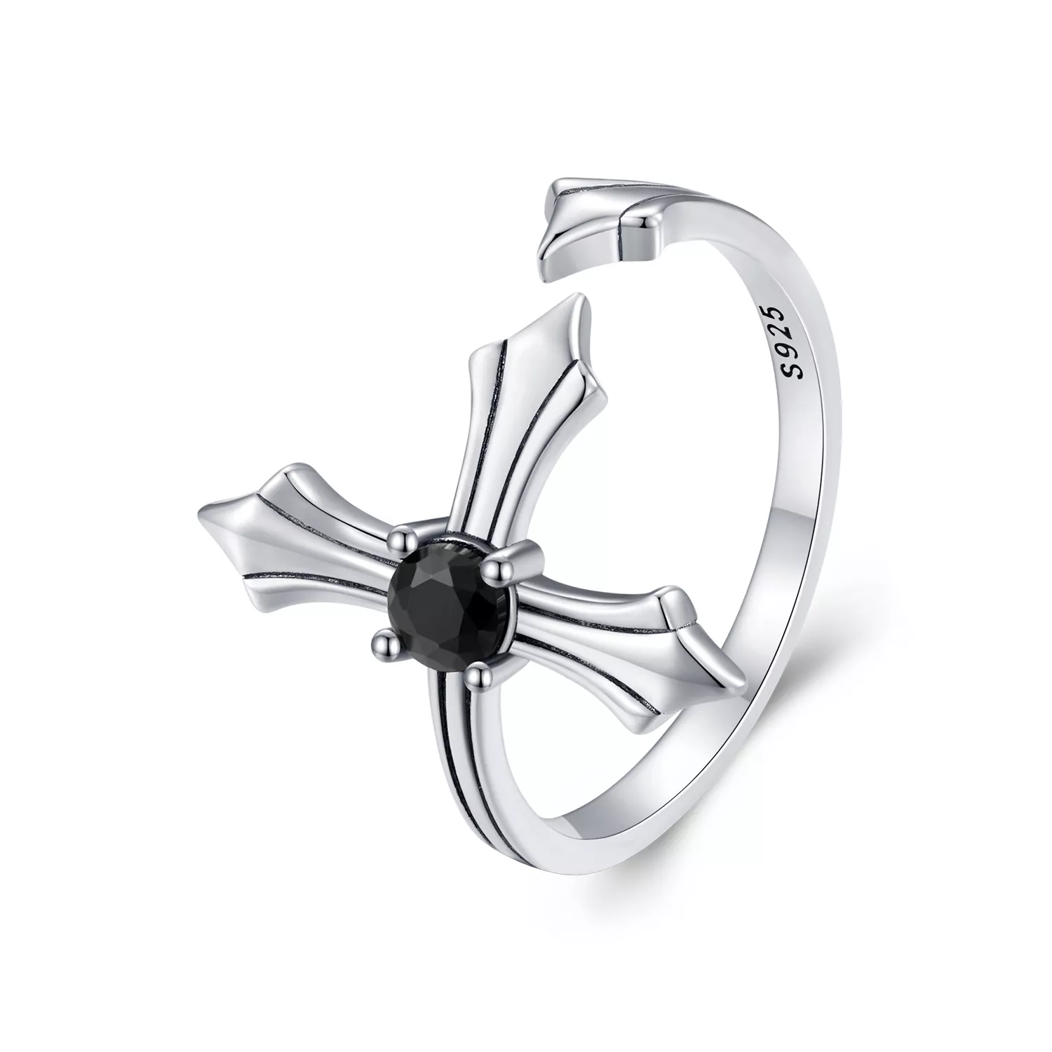 anillo abierto estilo pandora con cruz scr939