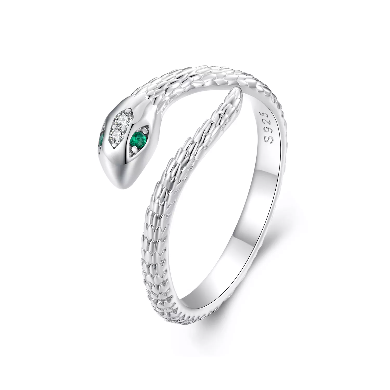 anillo abierto estilo pandora con diseño de serpiente bsr440