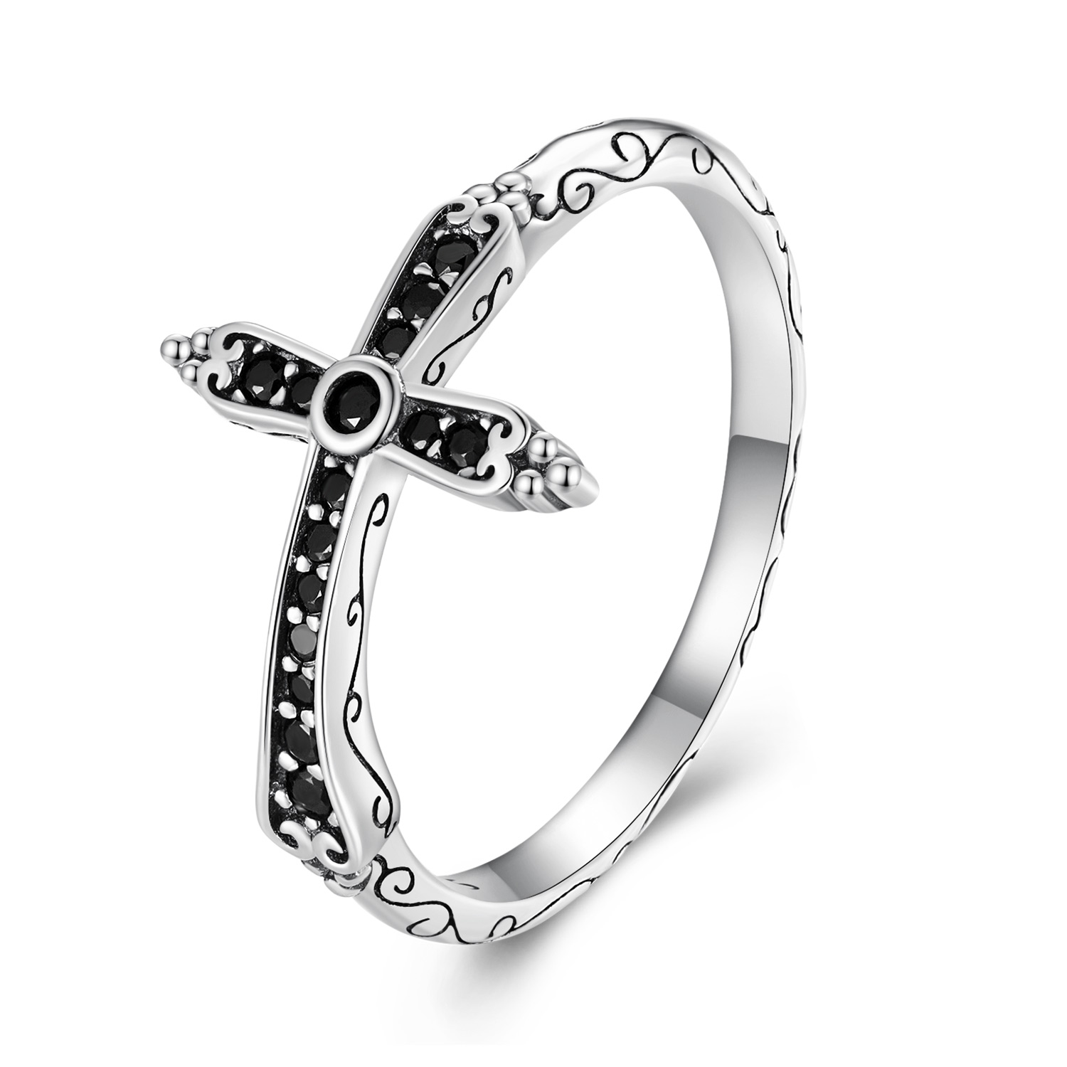 anillo cruzado vintage estilo pandora scr930