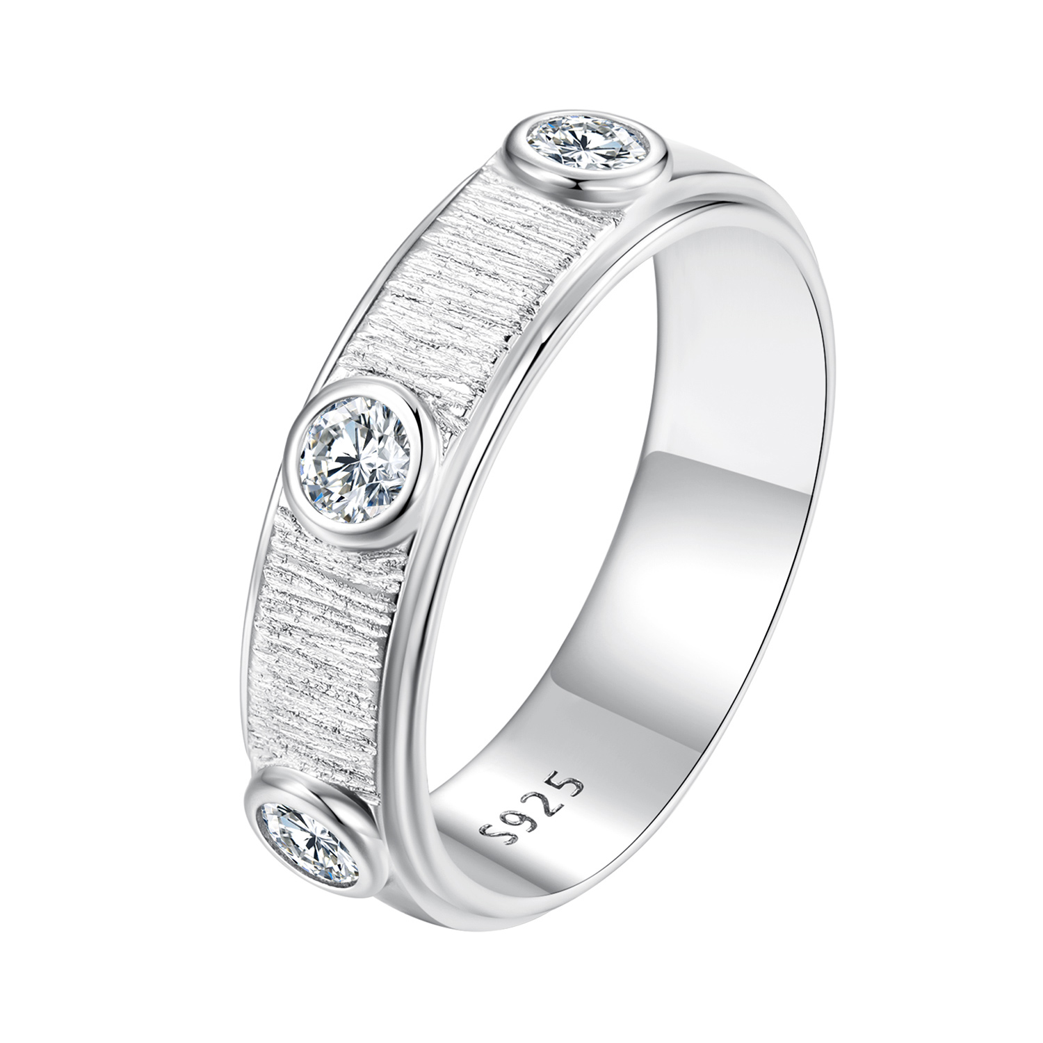 anillo de banda moissanite delicado estilo pandora para hombre msr032