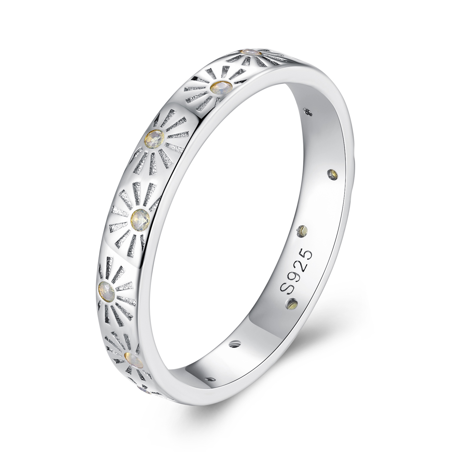 anillo de estilo pandora con diseño de sol de verano scr933