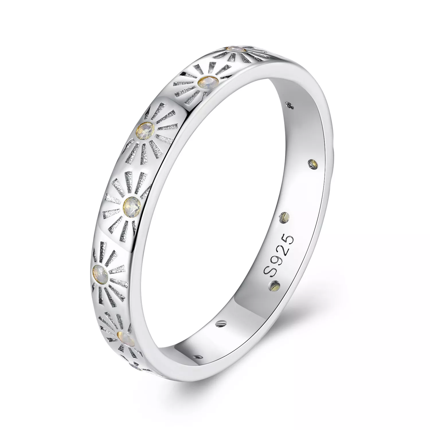 anillo de estilo pandora con diseño de sol de verano scr933