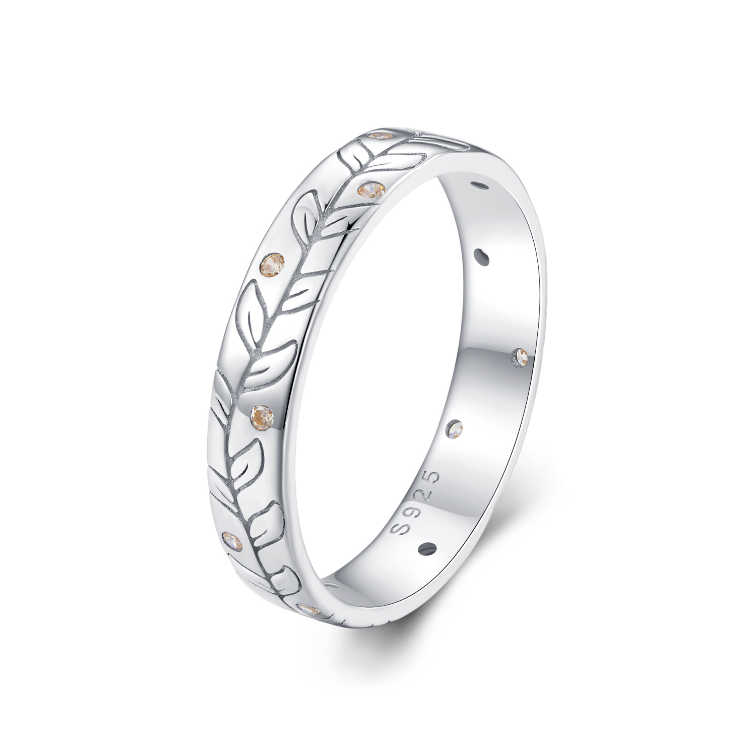 anillo de estilo pandora simple dulce hojas de otoño bsr444