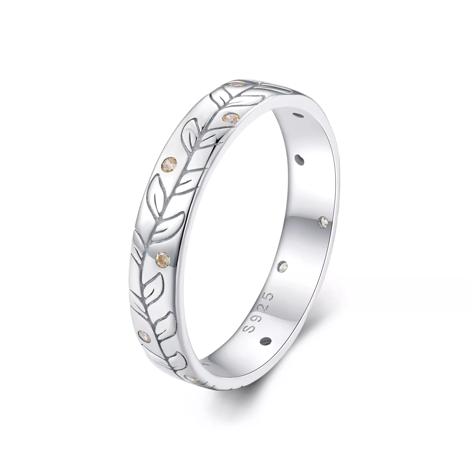 anillo de estilo pandora simple dulce hojas de otoño bsr444