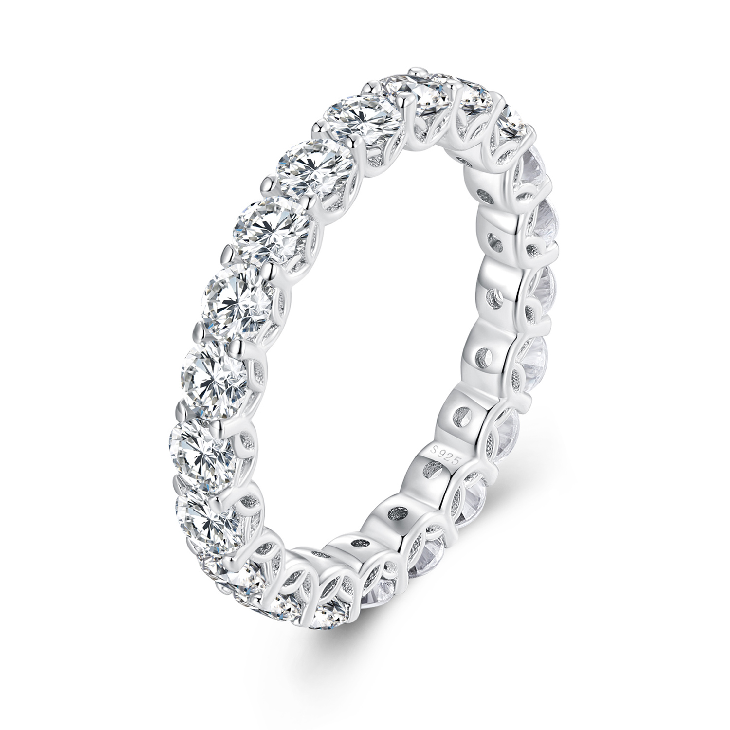 anillo de moissanite fino con estilo pandora msr029