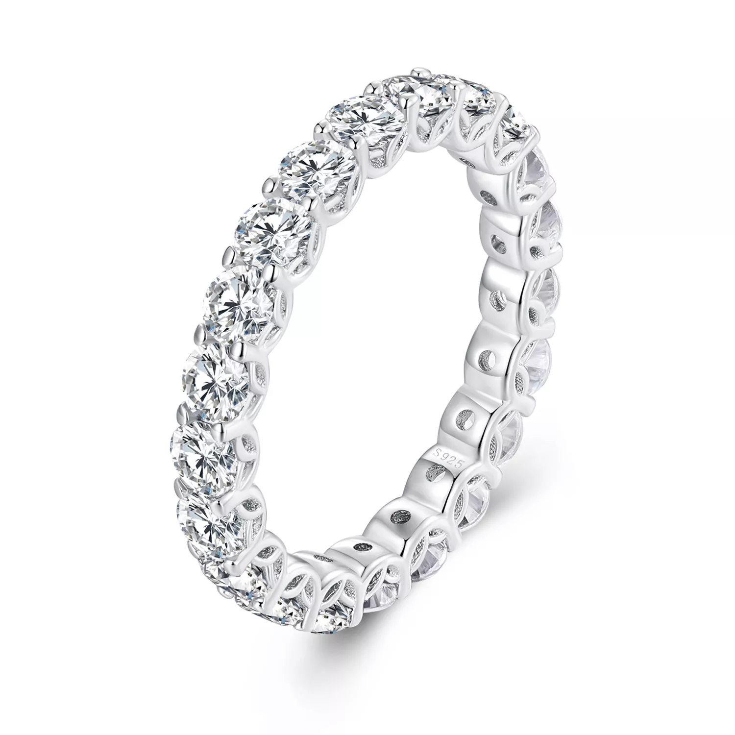 anillo de moissanite fino con estilo pandora msr029