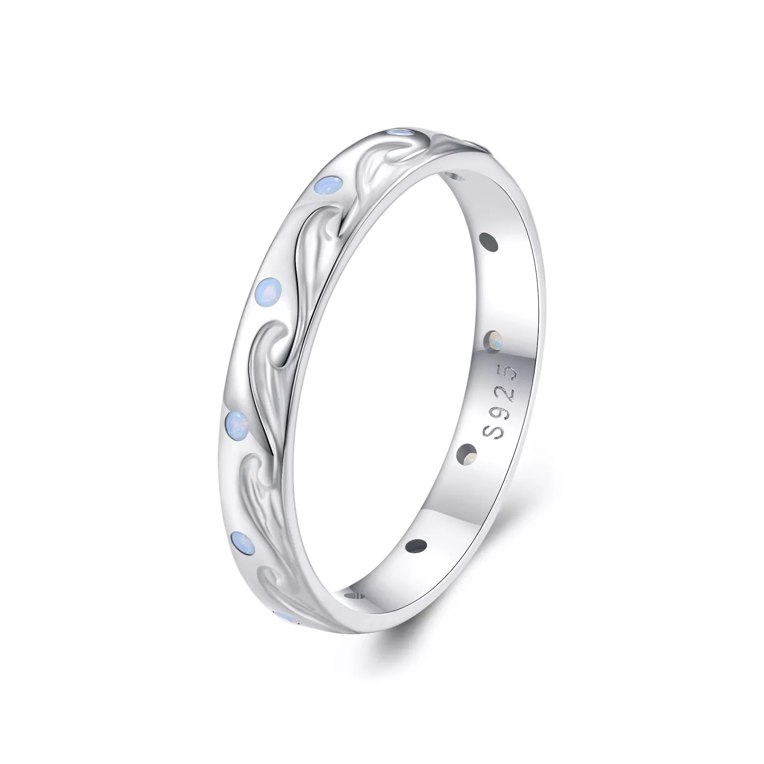 anillo estilo pandora con ondas bsr443