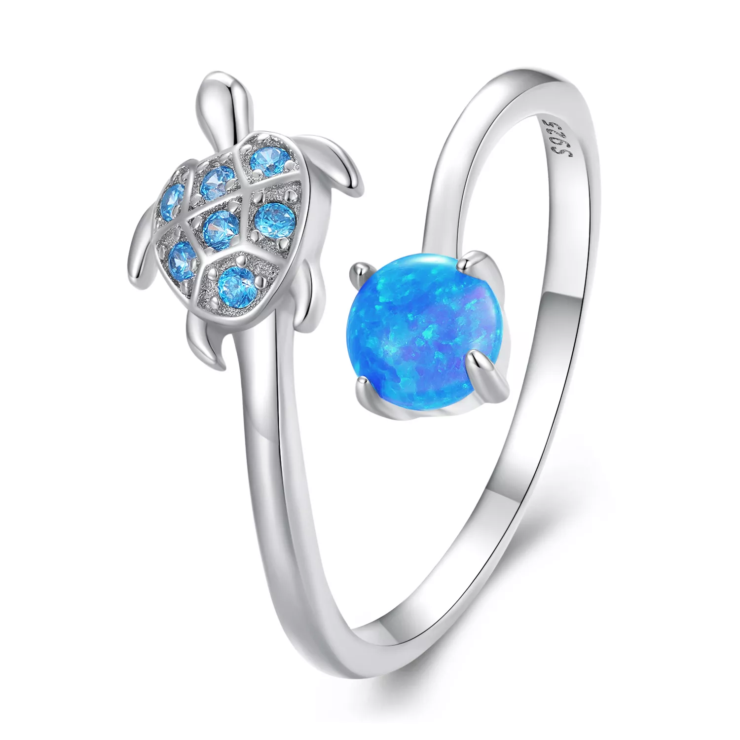 anillo estilo pandora con tortuga marina scr928