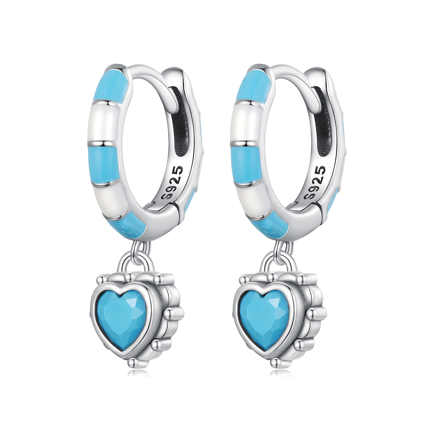 aretes en forma de corazón estilo pandora sce1594