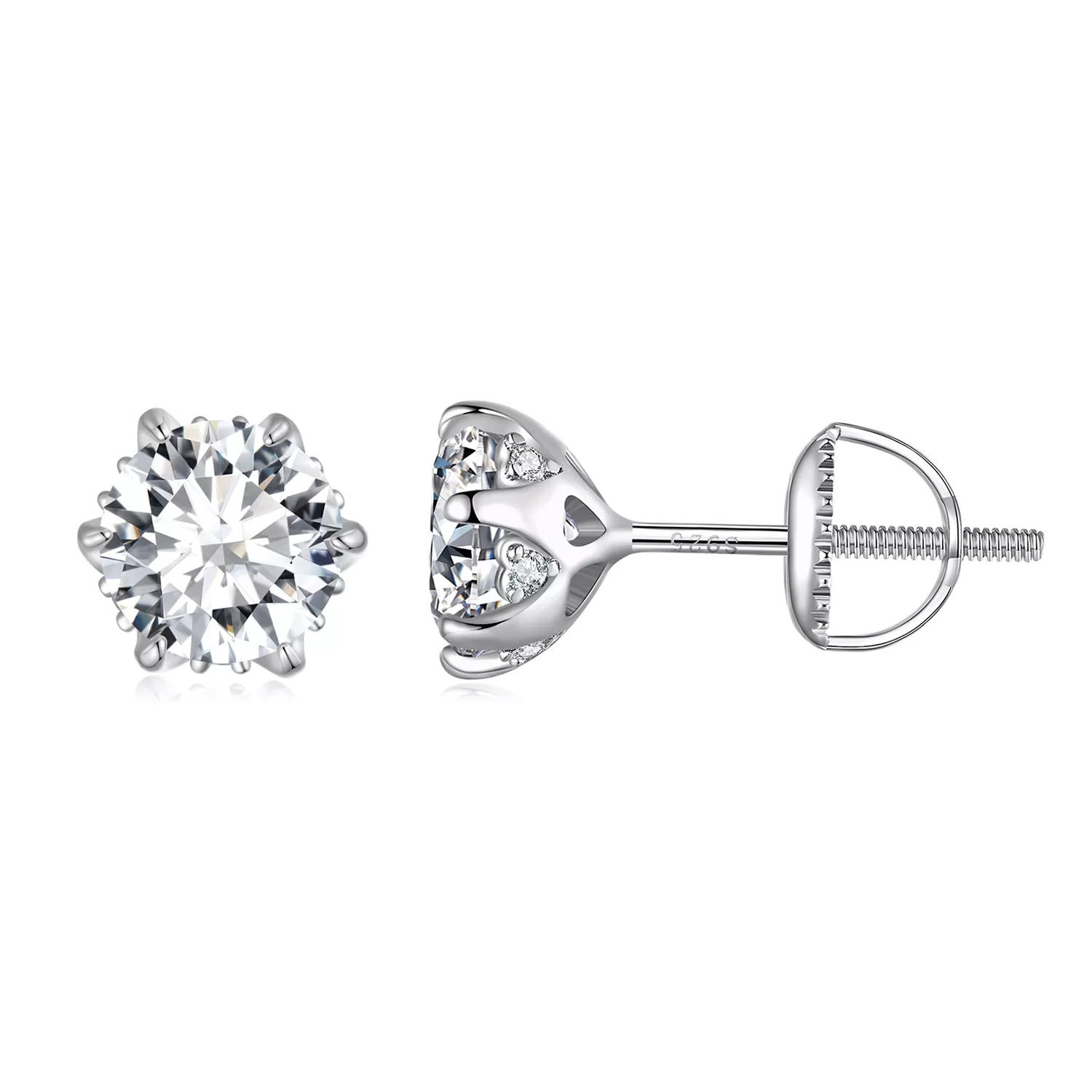 aretes estilo pandora de moissanita de 1 quilate mse020 l