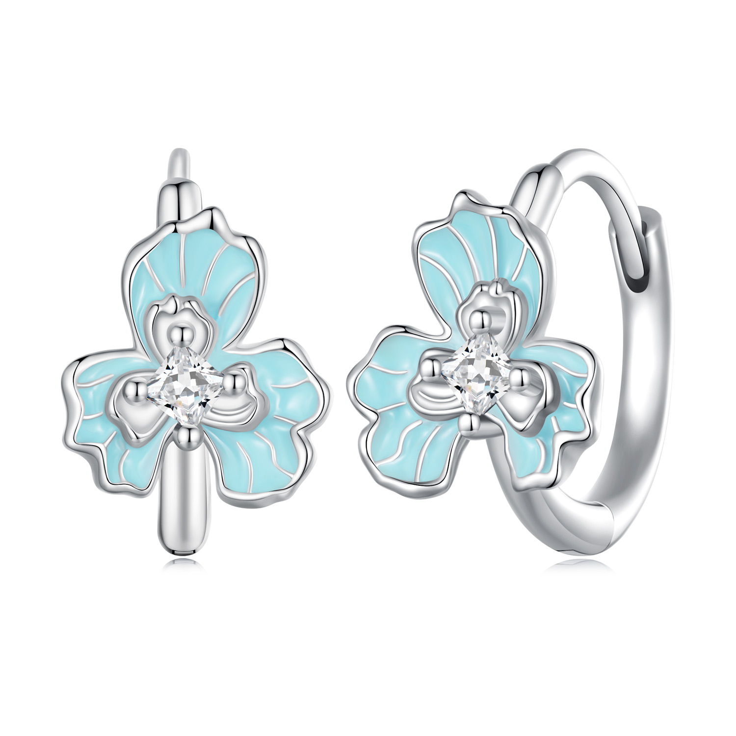 aros de estilo pandora con iris azul bse843