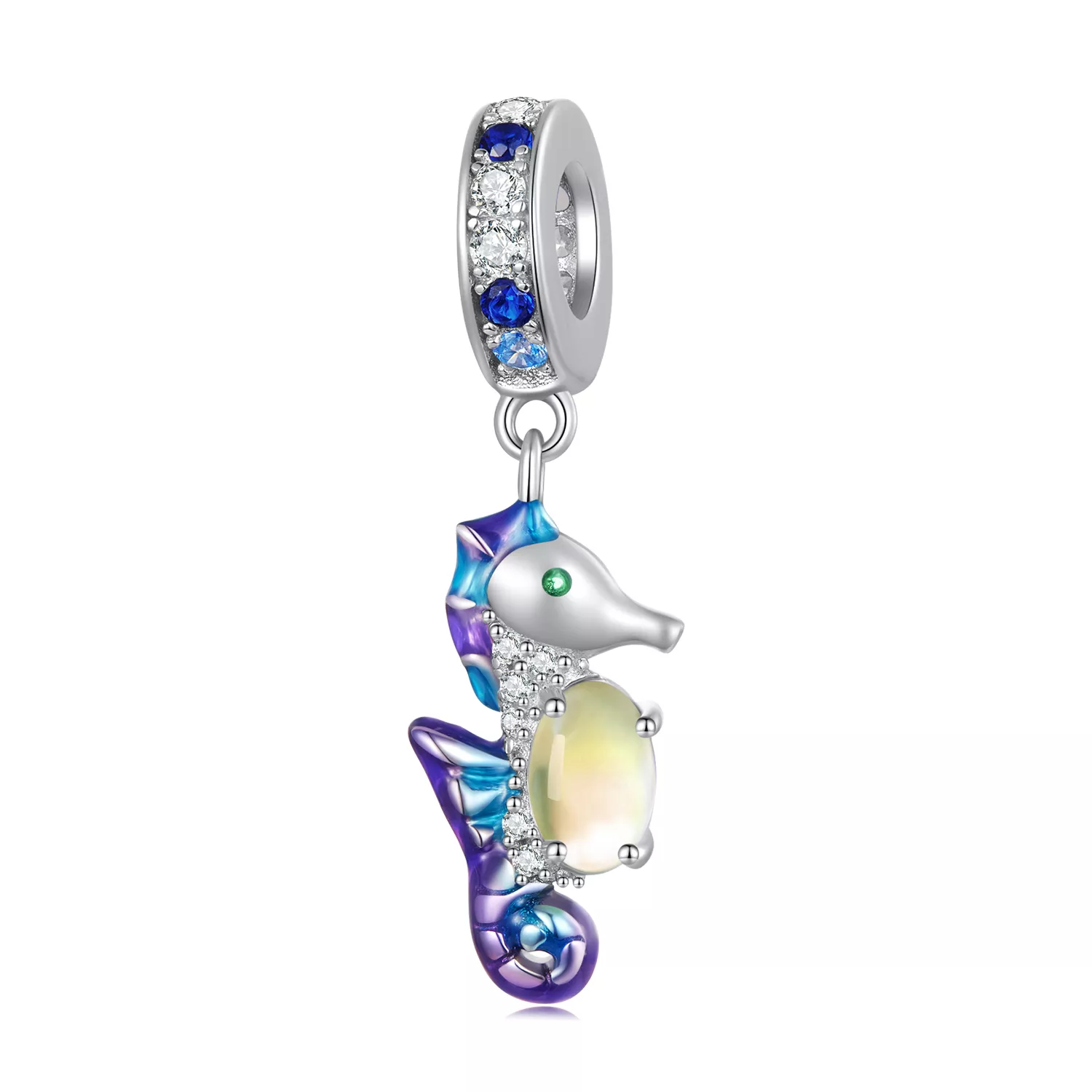 colgante encantador de estilo pandora con un exquisito caballito de mar bsc850