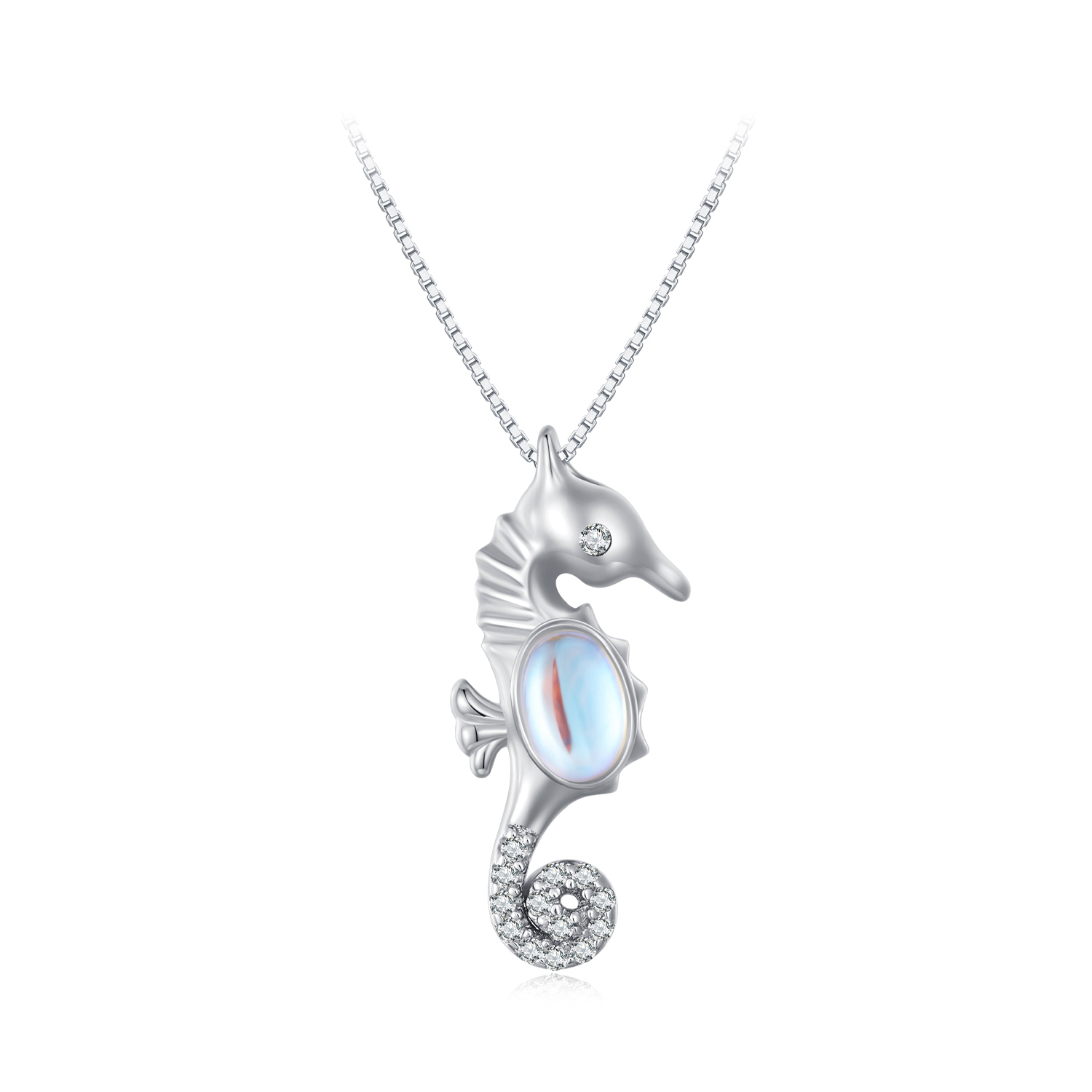 collar estilo pandora con caballito de mar bsn332