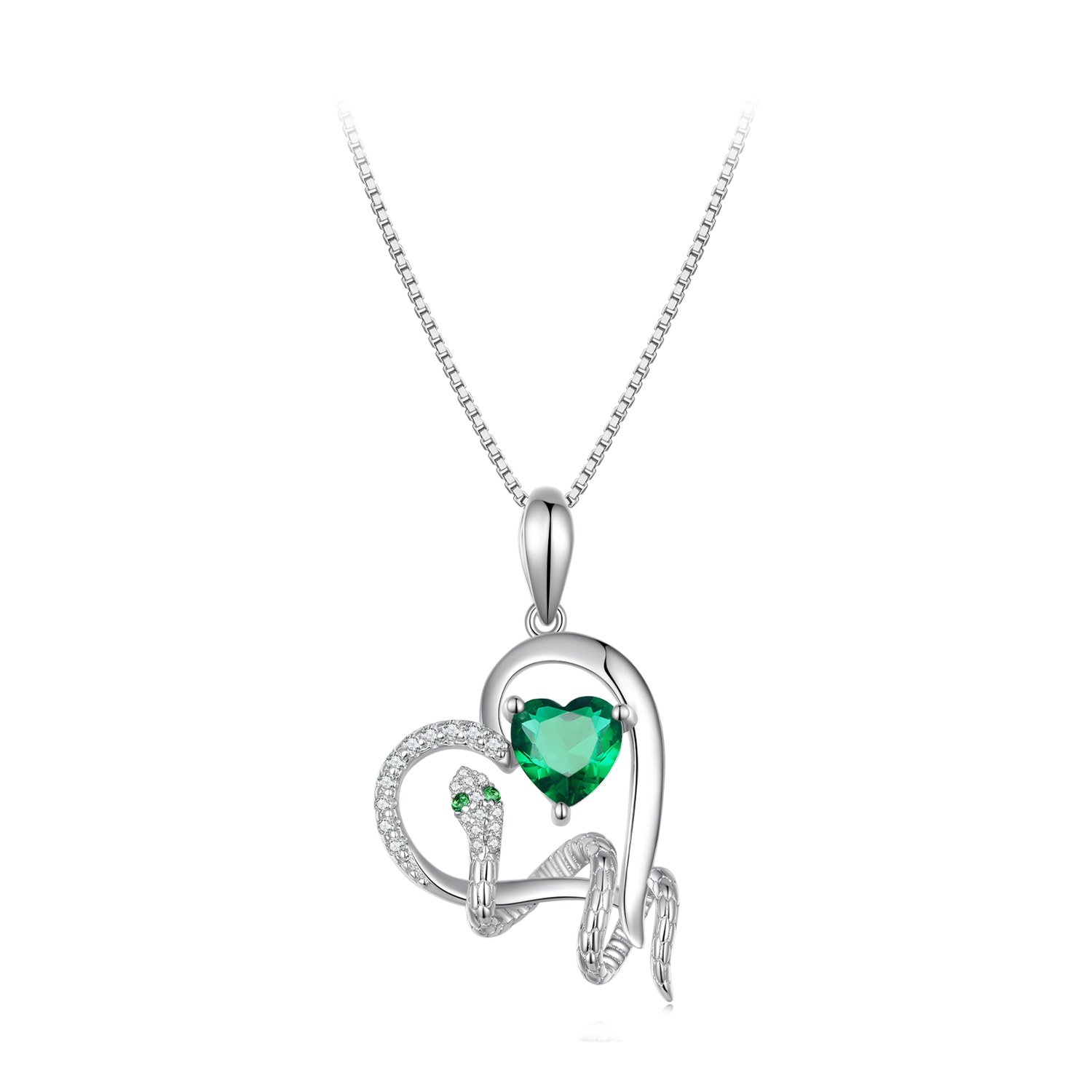 collar estilo pandora con exquisita serpiente en forma de corazón bsn327