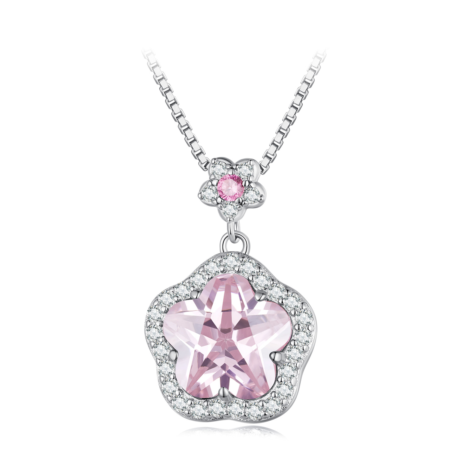 collar estilo pandora con pequeña flor bsn329