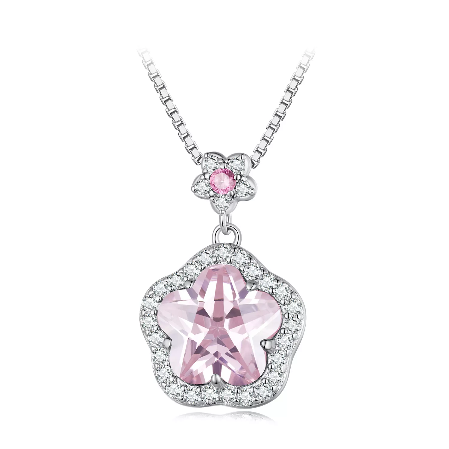 collar estilo pandora con pequeña flor bsn329