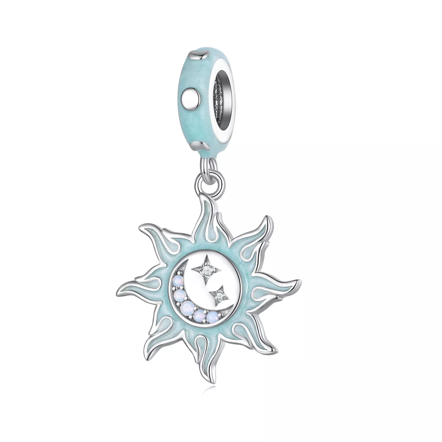 encanto colgante estilo pandora de sol y luna bsc855