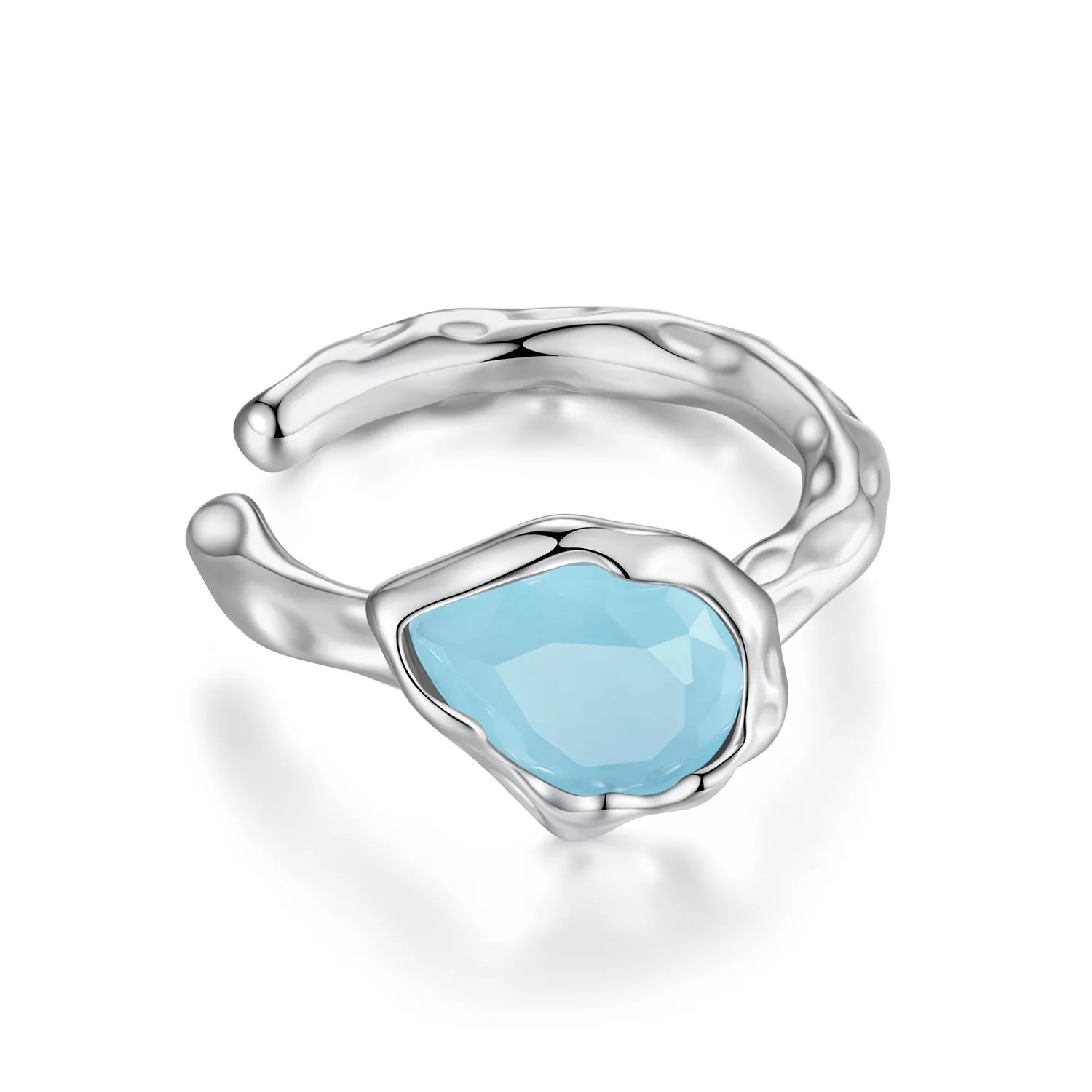 estilo de pandora pendiente de clip en forma de gota de agua azul bse846