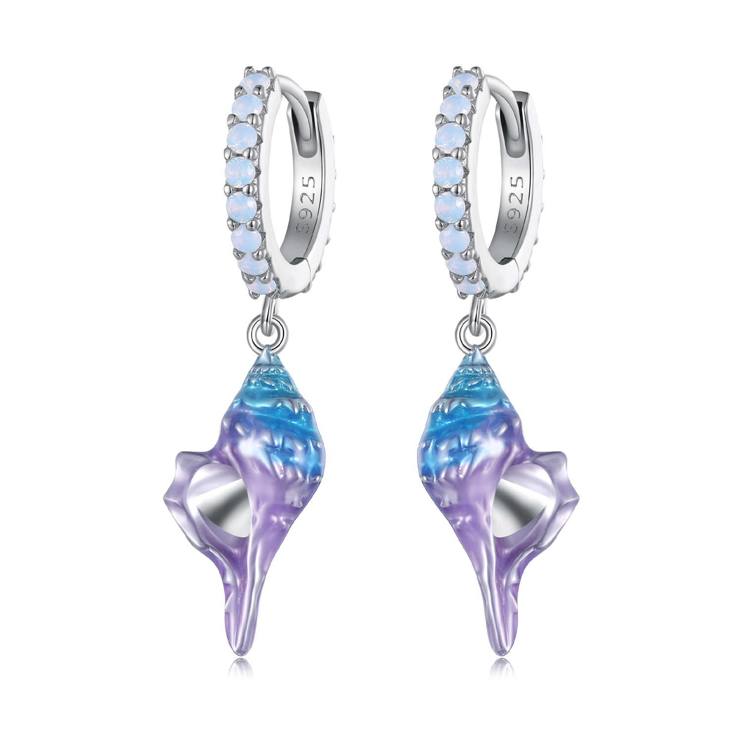 estilo pandora dream conch aros pendientes bse841