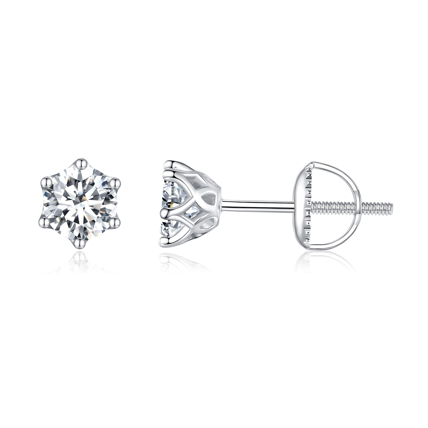 estilo pandora pendientes de tuerca de moissanita de 05 quilates y cuatro garras mse004 s
