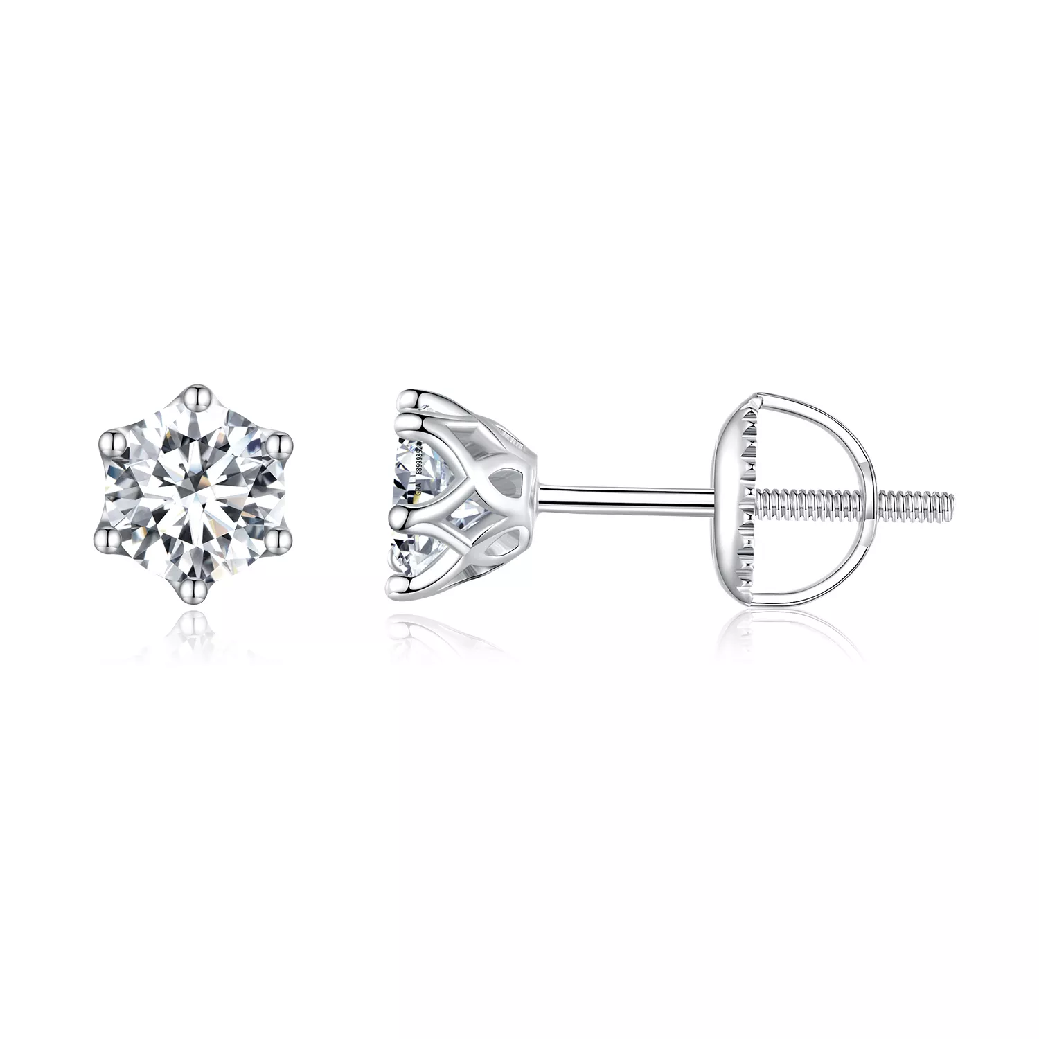 estilo pandora pendientes de tuerca de moissanita de 05 quilates y cuatro garras mse004 s