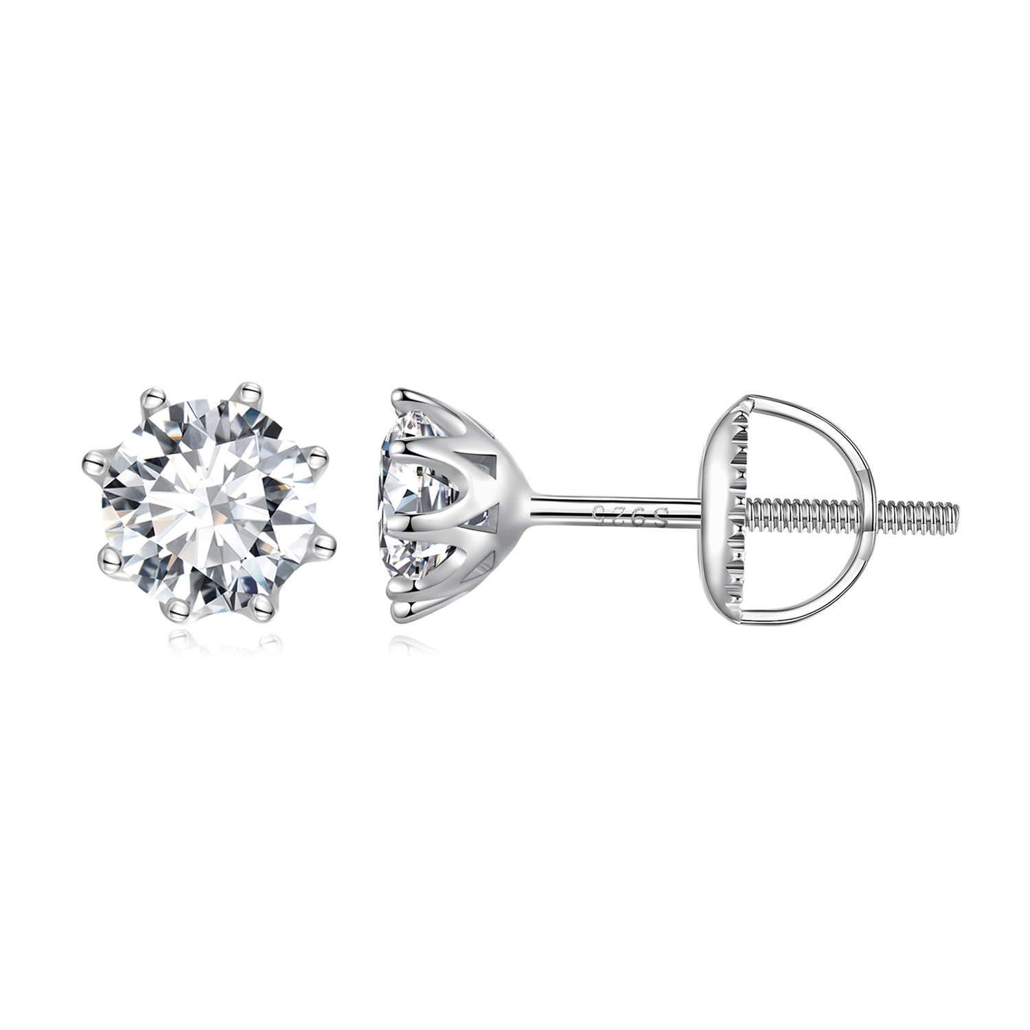estos aretes de botón estilo pandora con 1 quilate de moissanita mse019 l
